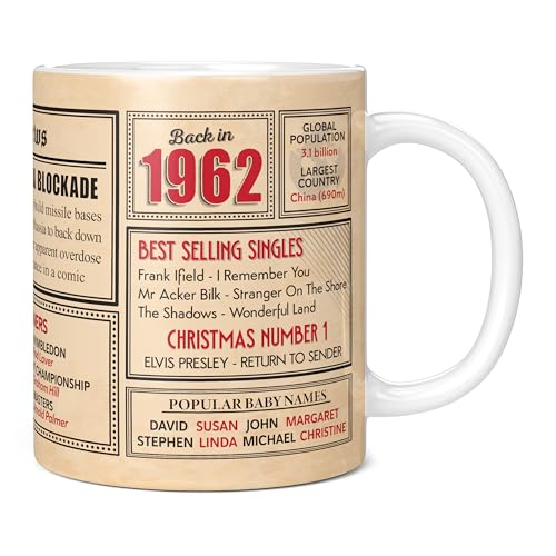 Mug Monster - Regalo de cumpleaños número 63 para hombres y mujeres – Taza de regreso en 1962 en...