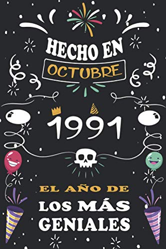 Hecho En Octubre 1991 El Año De Los Más Geniales: 29 años. Libro de visitas, cuaderno, 110...