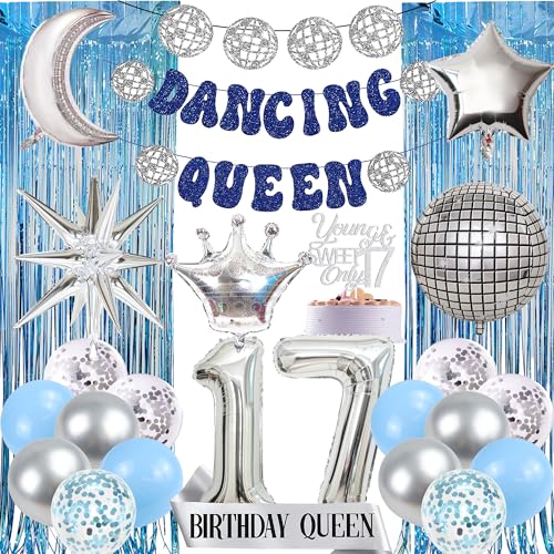 17 cumpleaños niña Dancing Queen – 26 piezas decoración set danzante reina reina confeti...
