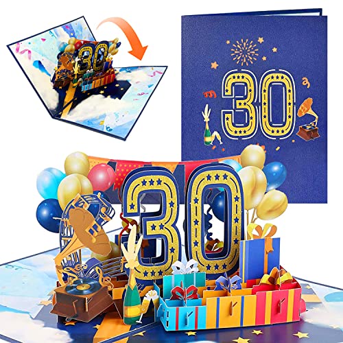 Tarjeta Felicitacion Cumpleaños 3d Pop Up Tarjetas Cumpleaños 30th Birthday Card para Hombres y...