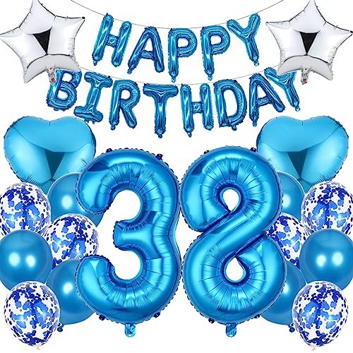Ouceanwin Decoración Cumpleaños 38 años Hombre, 38 años Globos de Cumpleaños Hombre, 38 años...
