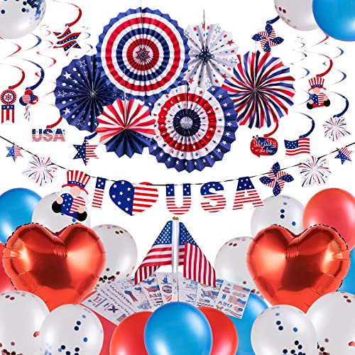 SUNBEAUTY Juego de decoración para fiestas del Día de la Independencia, 4 de julio de Estados...