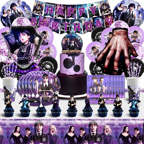 99 Piezas Cumpleaños - Vajilla Completa con Globos, Mantel, Platos, Tazas y Servilletas para Niños