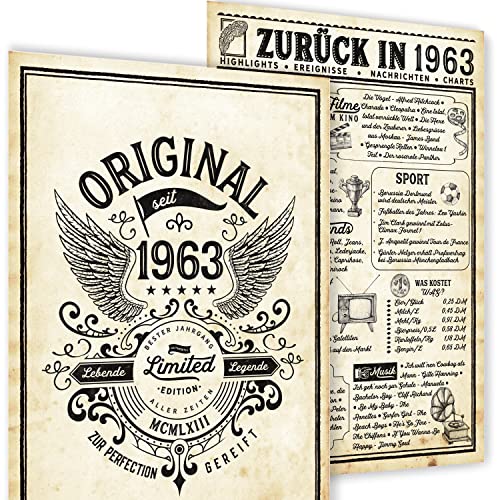 mojoliving 59 cumpleaños decoración | Tarjeta de cumpleaños personalizada del año 1963 | Regalo...