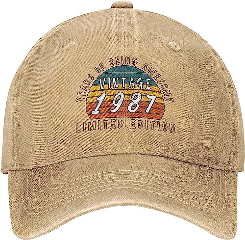 NLWQEKV Gorra de béisbol Unisex de cumpleaños Vintage de 1987