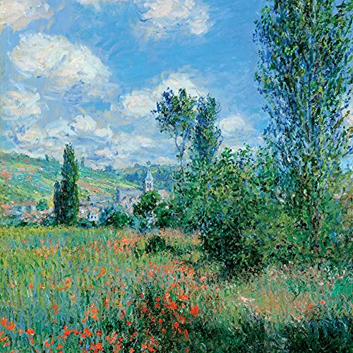 Vista de Vetheuil, 1880 (óleo sobre lienzo) de Monet, Claude (1840 - 1926) - Tracks Publishing Artístic Tarjeta de cumpleaños - ART324