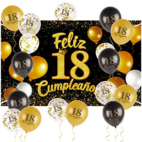 Decoración de 18 cumpleaños, 18 cumpleaños para niña y niño, decoración de  cumpleaños de 18 años, guirnalda de globos de feliz cumpleaños, fiesta de