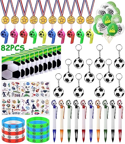 Zawaer Artículos De Fiesta de Cumpleaños de Fútbol , 82 PCS Regalos para piñata Con Globo,...
