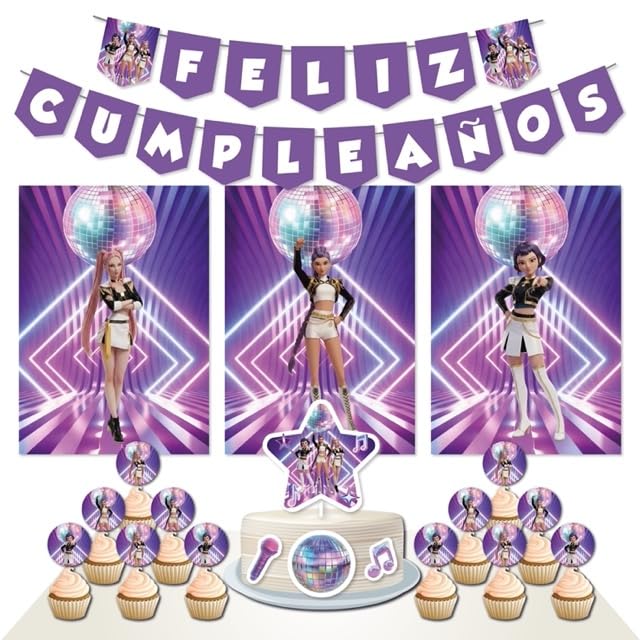 Decoración Cumpleaños Htx6 - 3 Carteles A3, 2 Banderines, 1 Cake Topper, 12 Toppers - Diseño Htx6...