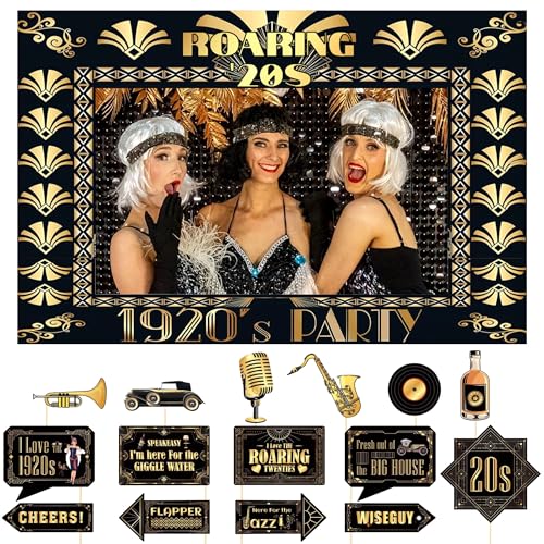 LaVenty Roaring 20s Photo Booth Accesorios para stand de fotos años 1920 Roaring 20s Party...