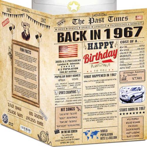 Tarjetas de cumpleaños número 57 para hombres y mujeres – Periódico de vuelta en 1967 –...